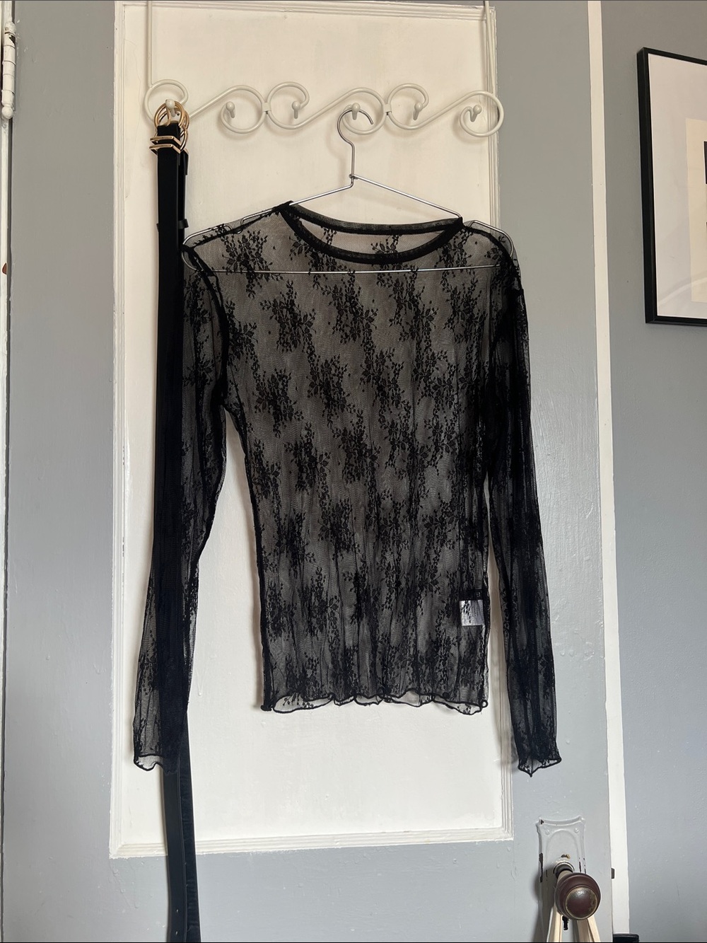 Black floral sheet top